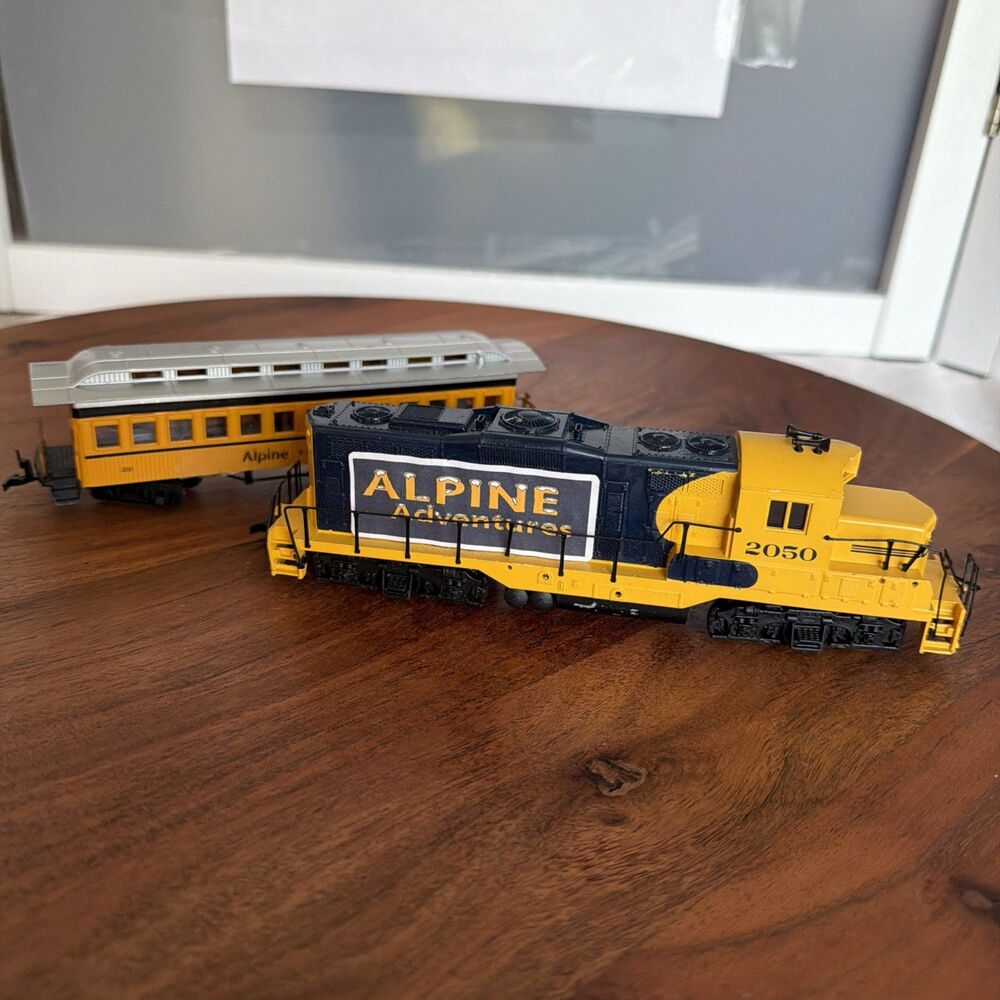 HO Scale Alpine Adventures 2050 Diesel Locomotive & Passenger Car - Untested